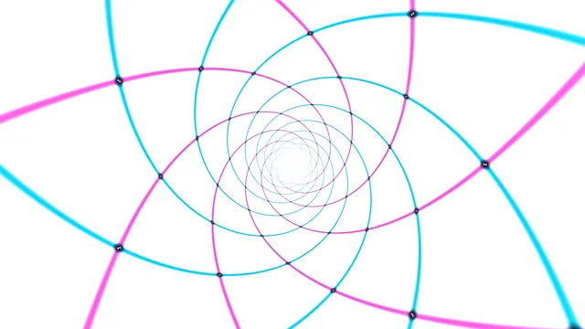 Cyan and magenta orbital ring geometry — free 3840x2160 4K wallpaper image