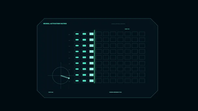 Neural activation matrix with signal sweep — free 3840x2160 4K wallpaper image