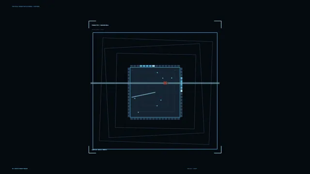 Blue Threat Radar with Nested Geometric Fields — free 3840x2160 4K wallpaper image