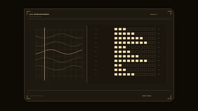 Dark weather yield dashboard with plotted trends — free 3840x2160 4K wallpaper image
