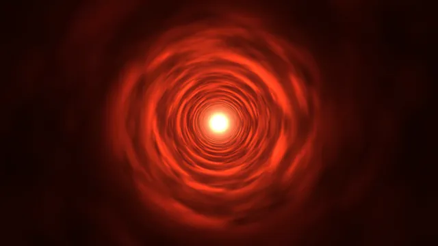 Concentric red tunnel with a luminous central core — free 3840x2160 4K wallpaper image