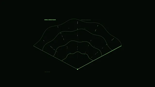 Green radar contour grid on a black field — free 3840x2160 4K wallpaper image