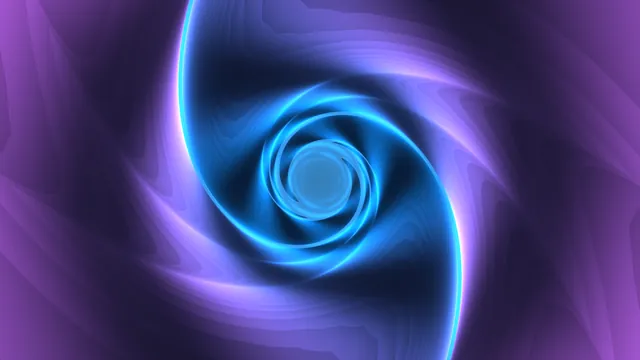 Electric blue spiral with violet orbital bands — free 3840x2160 4K wallpaper image