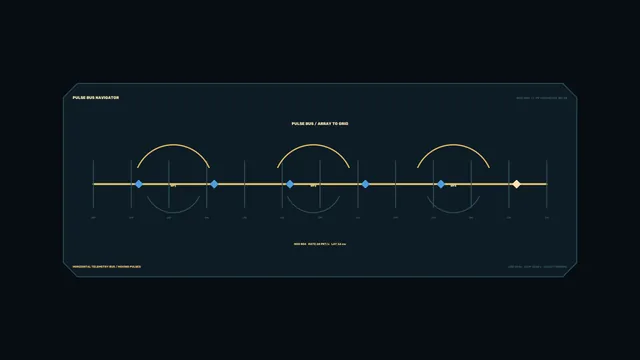 Pulse bus telemetry with geometric signal arcs — free 3840x2160 4K wallpaper image