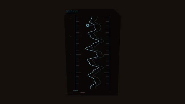 Cyan waveform on a dark technical grid — free 3840x2160 4K wallpaper image