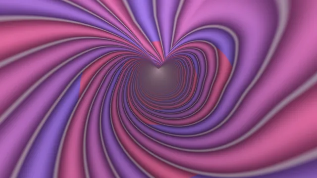 Violet and magenta spiral tunnel with metallic contours — free 3840x2160 4K wallpaper image