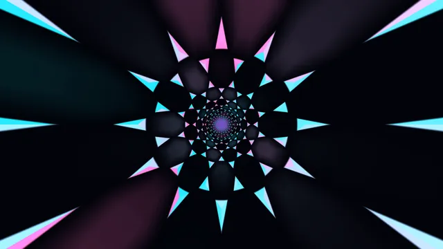 Concentric neon triangle tunnel on black — free 3840x2160 4K wallpaper image