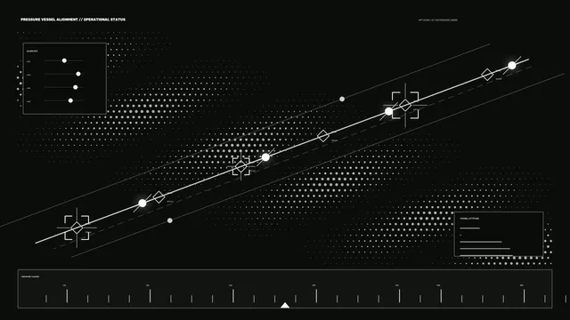 Monochrome pressure vessel alignment schematic — free 3840x2160 4K wallpaper image