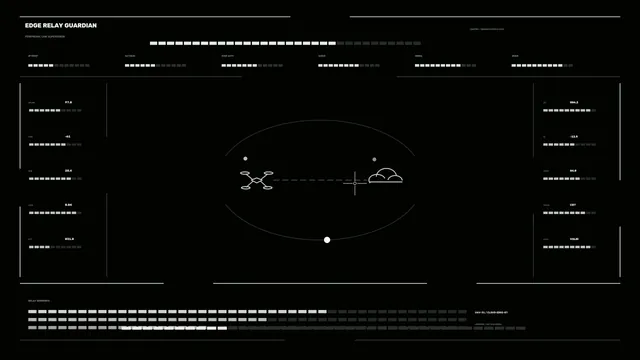 Orbital relay monitoring interface in black and white — free 3840x2160 4K wallpaper image