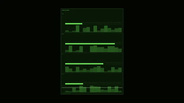 Green event log dashboard on black — free 3840x2160 4K wallpaper image