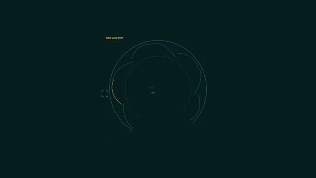 Concentric blue ring interface on dark teal — free 3840x2160 4K wallpaper image