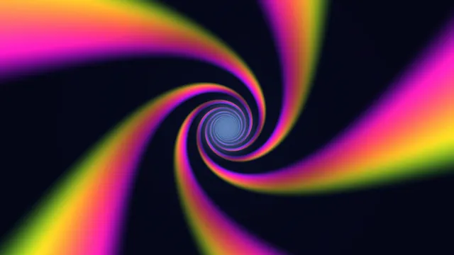 Neon spiral with concentric cyan center — free 3840x2160 4K wallpaper image