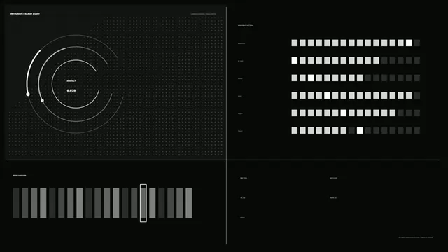 Monochrome Intrusion Audit Interface Diagram — free 3840x2160 4K wallpaper image