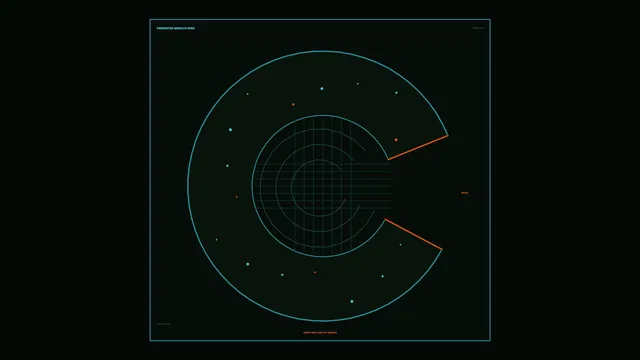 Cyan radar grid with orange breach markers — free 3840x2160 4K wallpaper image