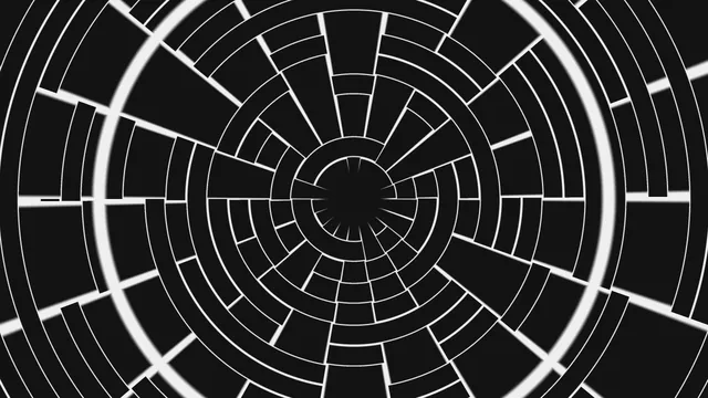 Concentric black and white radial geometry — free 3840x2160 4K wallpaper image