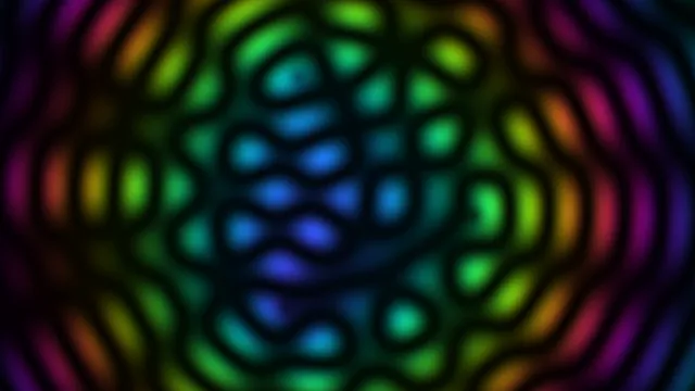 Concentric neon bands with organic cellular geometry — free 3840x2160 4K wallpaper image