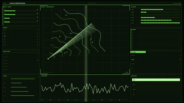 Green tactical perimeter radar interface — free 3840x2160 4K wallpaper image