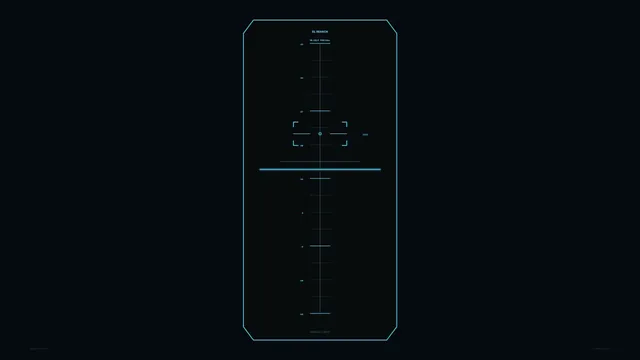 Cyan targeting interface on a black field — free 3840x2160 4K wallpaper image