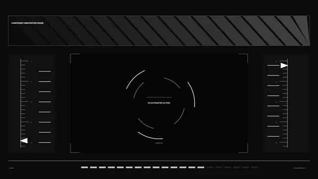 Monochrome tactical interface with circular geometry — free 3840x2160 4K wallpaper image