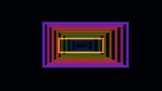 Receding neon rectangles on black — free 3840x2160 4K wallpaper image