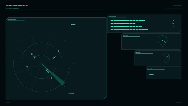 Abyssal radar interface with concentric scan geometry — free 3840x2160 4K wallpaper image