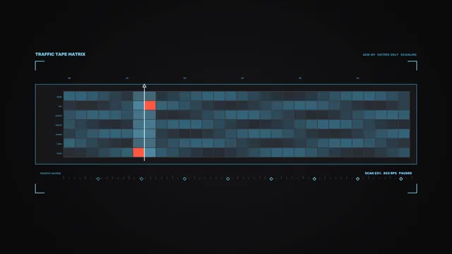 Blue Traffic Tape Matrix with Red Status Cells — free 3840x2160 4K wallpaper image