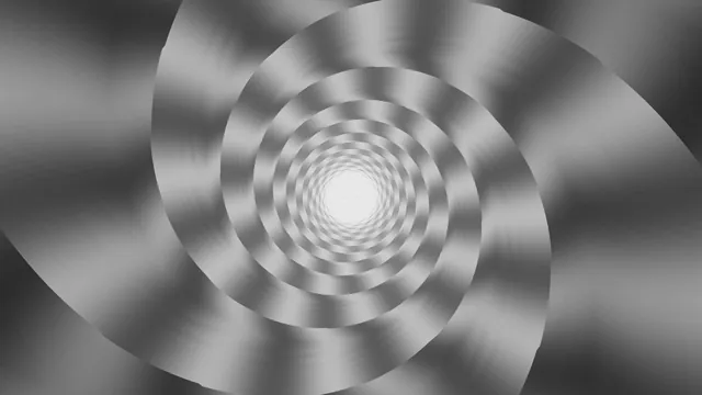 Monochrome concentric spiral with metallic gradients — free 3840x2160 4K wallpaper image