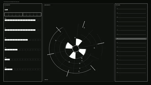 Monochrome sonar dashboard with radial signal map — free 3840x2160 4K wallpaper image
