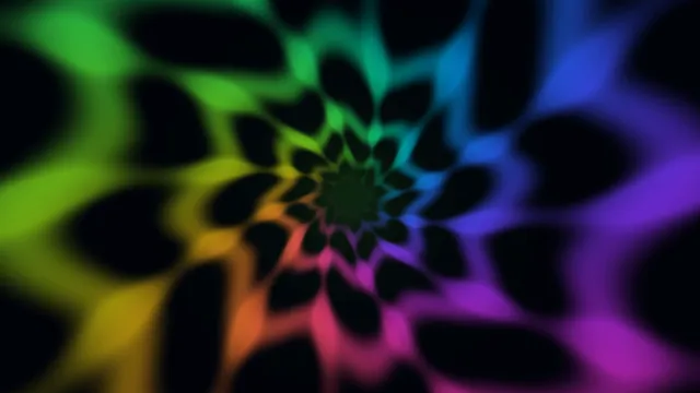 Radial rainbow lattice on a black field — free 3840x2160 4K wallpaper image