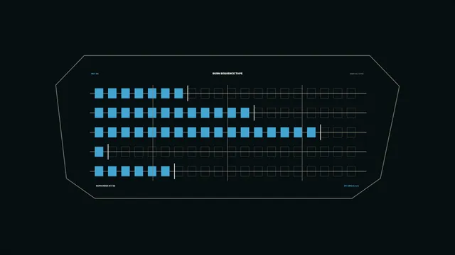 Blue sequence grid on a dark technical panel — free 3840x2160 4K wallpaper image