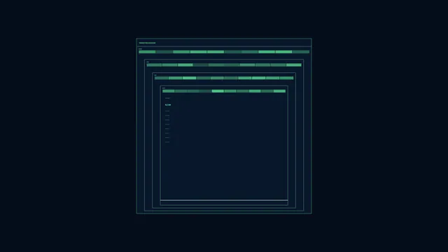 Nested green interface grid on deep navy — free 3840x2160 4K wallpaper image
