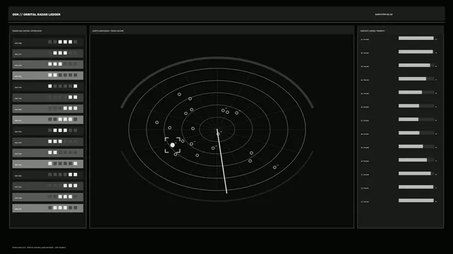 Orbital radar interface with concentric tracking rings — free 3840x2160 4K wallpaper image