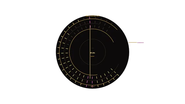 Amber circular certainty gauge on black — free 3840x2160 4K wallpaper image