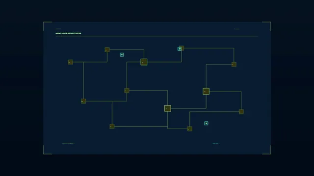 Agent route orchestration network diagram — free 3840x2160 4K wallpaper image