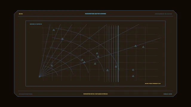 Micrometeor sector warning vector diagram — free 3840x2160 4K wallpaper image