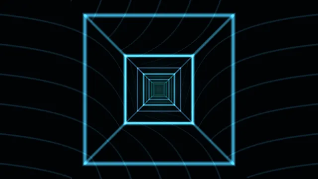 Cyan wireframe tunnel on a black field — free 3840x2160 4K wallpaper image