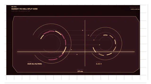 Split-core circular interface in copper and plum — free 3840x2160 4K wallpaper image