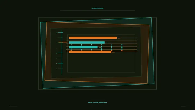 Neon sonar chart with layered geometric frames — free 3840x2160 4K wallpaper image