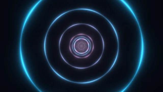 Concentric neon rings in blue and violet — free 3840x2160 4K wallpaper image