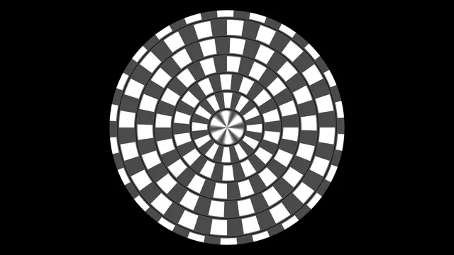 Concentric radial checkerboard with metallic center — free 3840x2160 4K wallpaper image