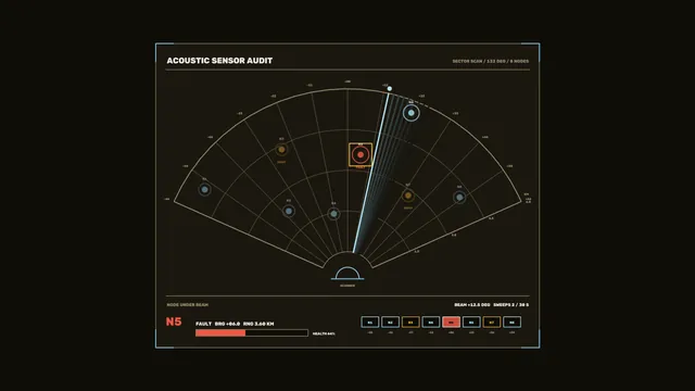 Acoustic sensor audit with radial scan geometry — free 3840x2160 4K wallpaper image