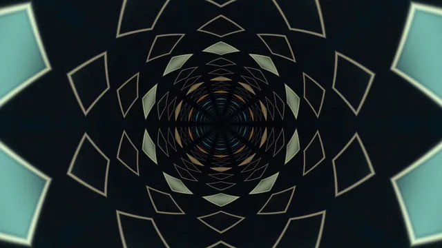 Concentric geometric tunnel in dark teal and bronze — free 3840x2160 4K wallpaper image