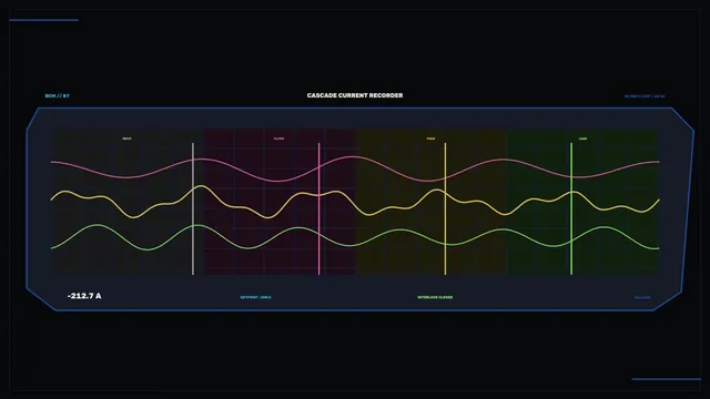 Cascade current recorder with waveform traces — free 3840x2160 4K wallpaper image