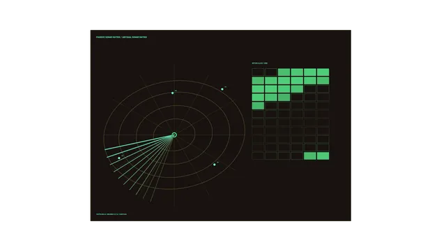 Neon sonar matrix with radial signal geometry — free 3840x2160 4K wallpaper image