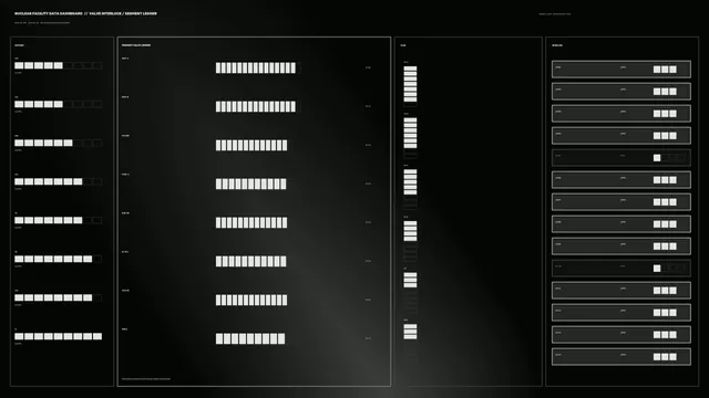 Monochrome nuclear facility control dashboard — free 3840x2160 4K wallpaper image