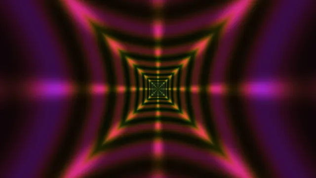 Concentric neon square tunnel in magenta and green — free 3840x2160 4K wallpaper image