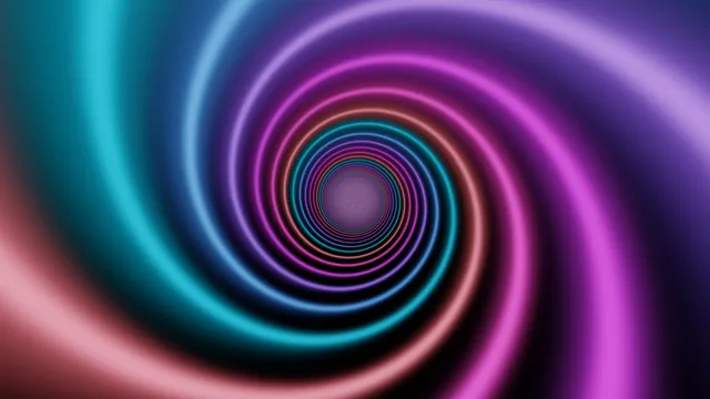 Concentric neon rings in a deep optical spiral — free 3840x2160 4K wallpaper image