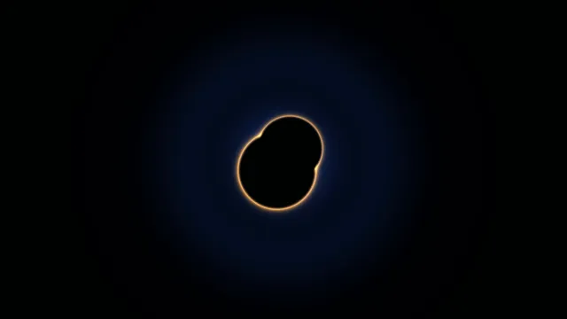 Golden eclipse ring on a deep blue field — free 3840x2160 4K wallpaper image