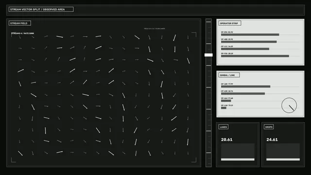 Monochrome Vector Stream Control Interface — free 3840x2160 4K wallpaper image