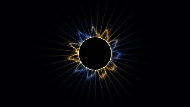 Blue and Gold Radial Energy Ring on Black — free 3840x2160 4K wallpaper image
